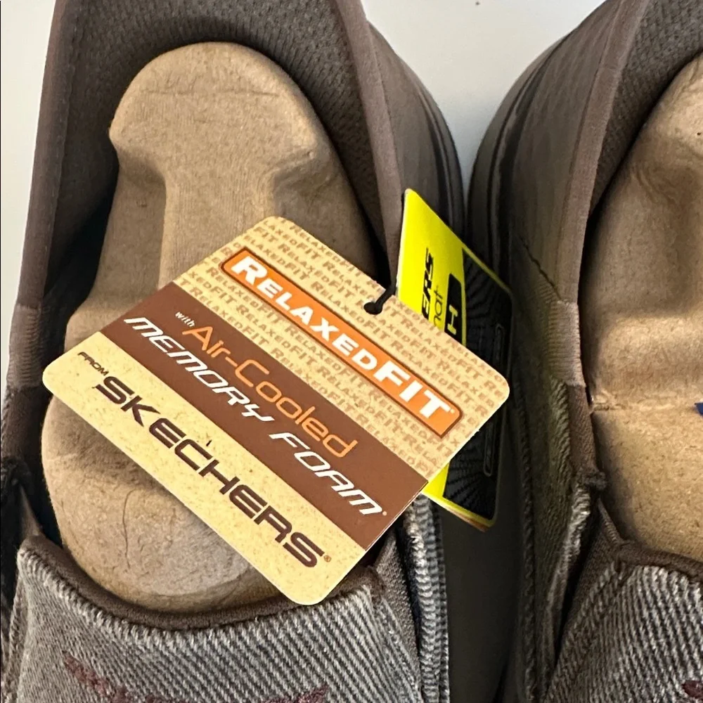 Skechers Men's Remaxed Fenick Brown Slip in Shoes Sneakers (204839/BRN) Size 8.5
